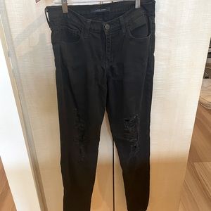 Flying Monkey Mid Rise Skinny Black ripped Pants, 28